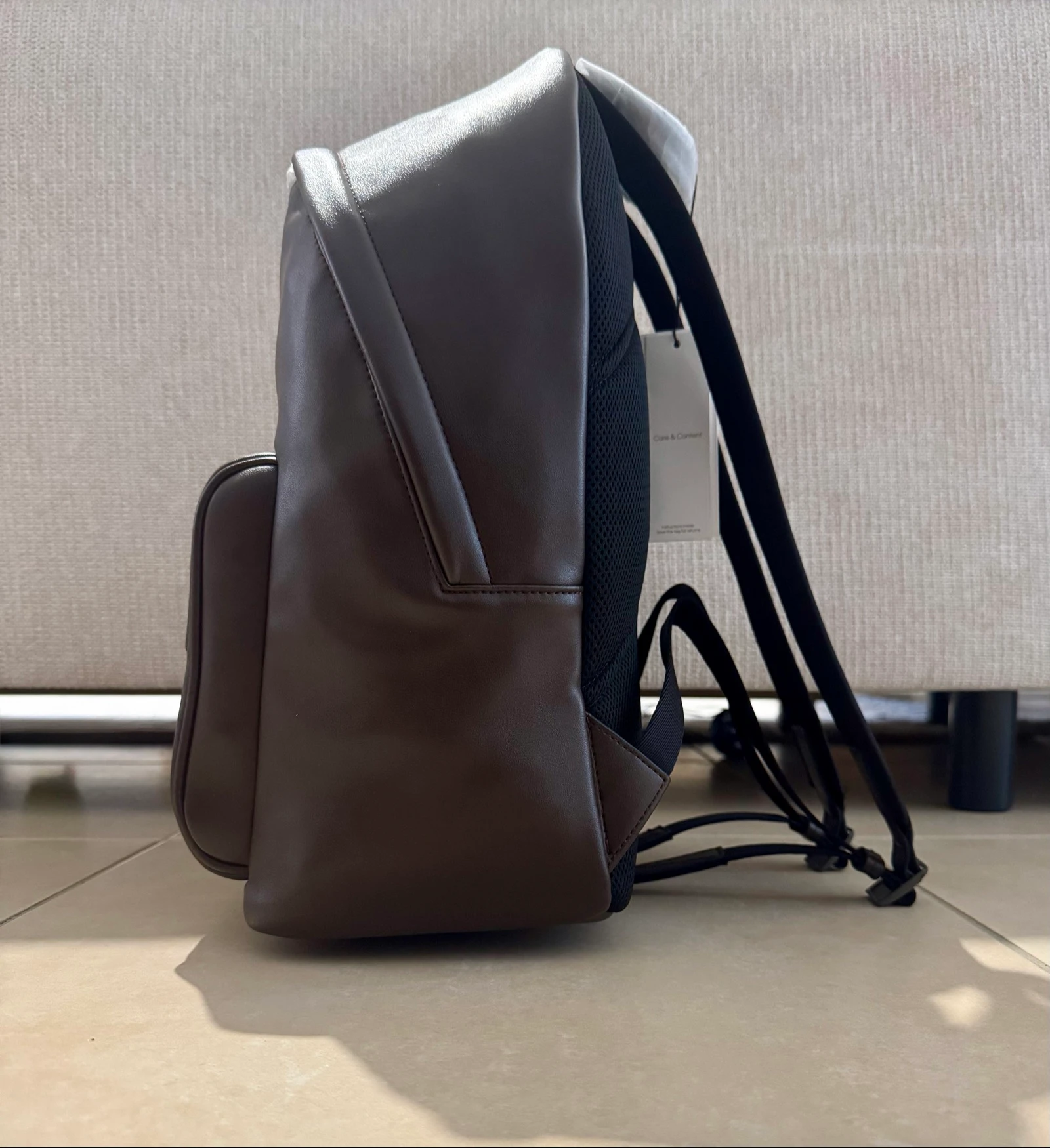 Authentieke Calvin Klein rugzak van bruin leer – photo 2